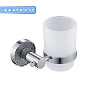 Стакан стеклянный  с креплением к стене, крепление с алмазной крошкой